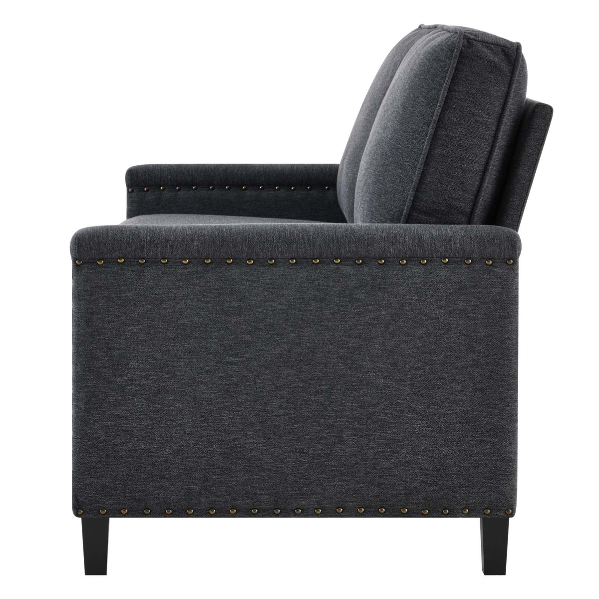 Dark Grey Fabric Loveseat Sofa D5800