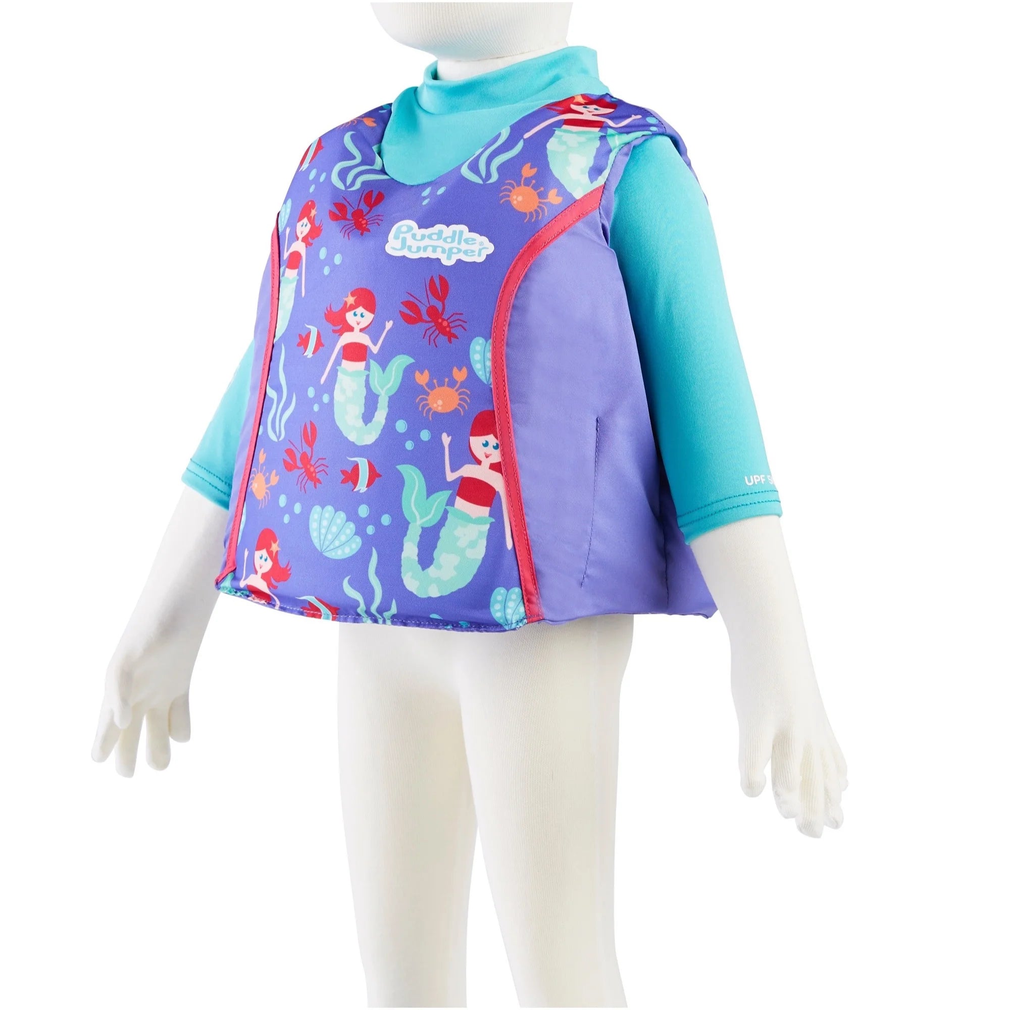 Mermaid 2-in-1 Life Vest with Rash Guard for Children 33-55 Pounds R6063