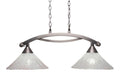 2 Light 33 inch Island Light in Brushed Nickel with Italian Ice Glass S733