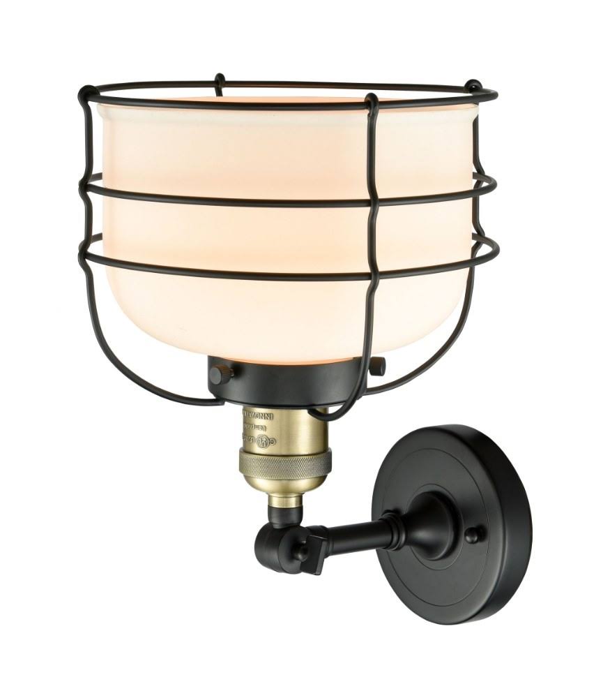 Large Bell Cage Semi-Flush Mount Light in Matte Black G271