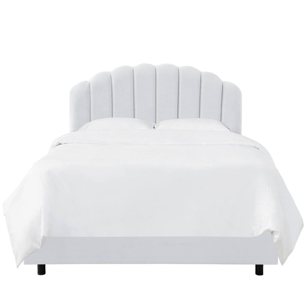 White Shell Velvet Bed R8835