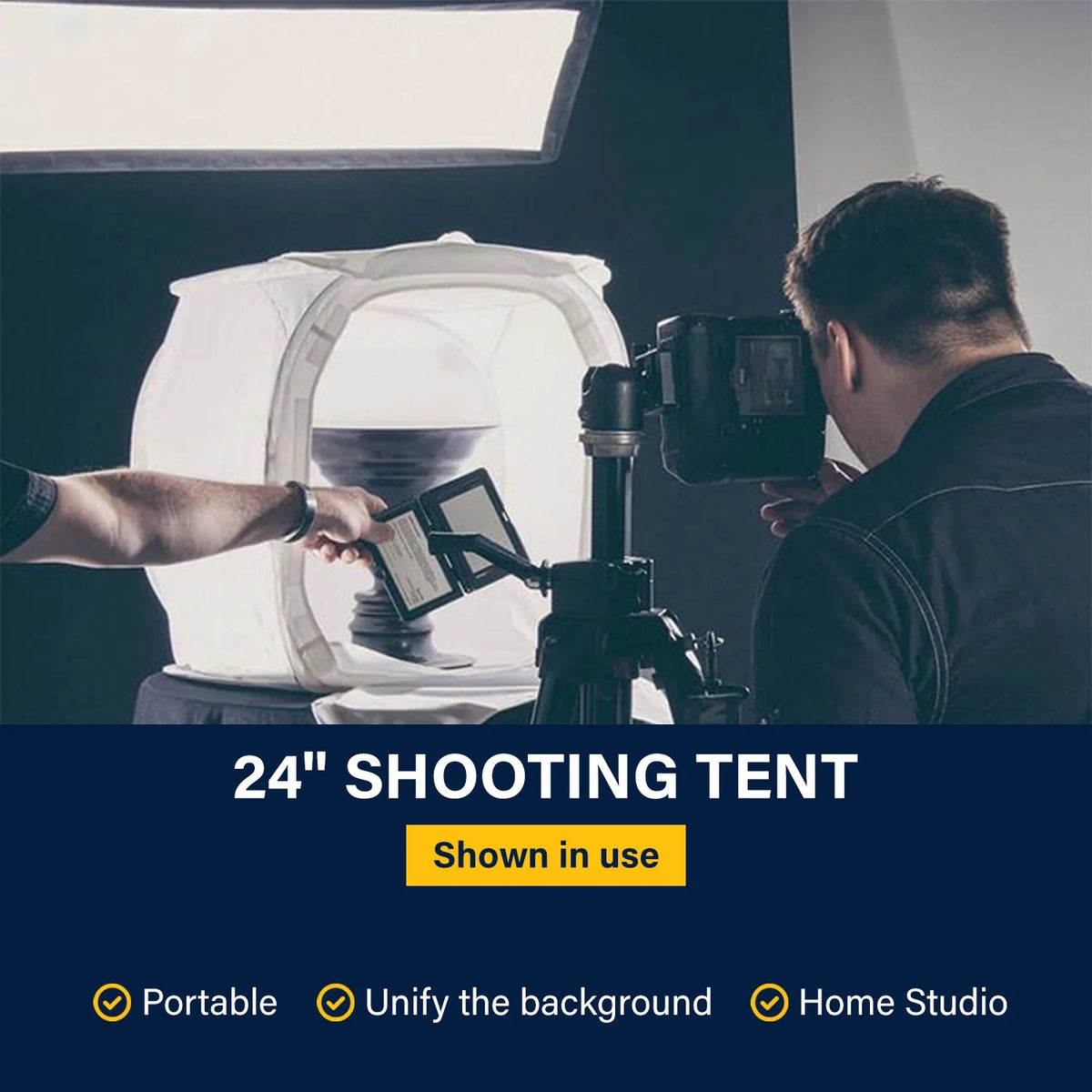 24" Folding Photo Light Box with LED Lighting Kit and Tripod D91291