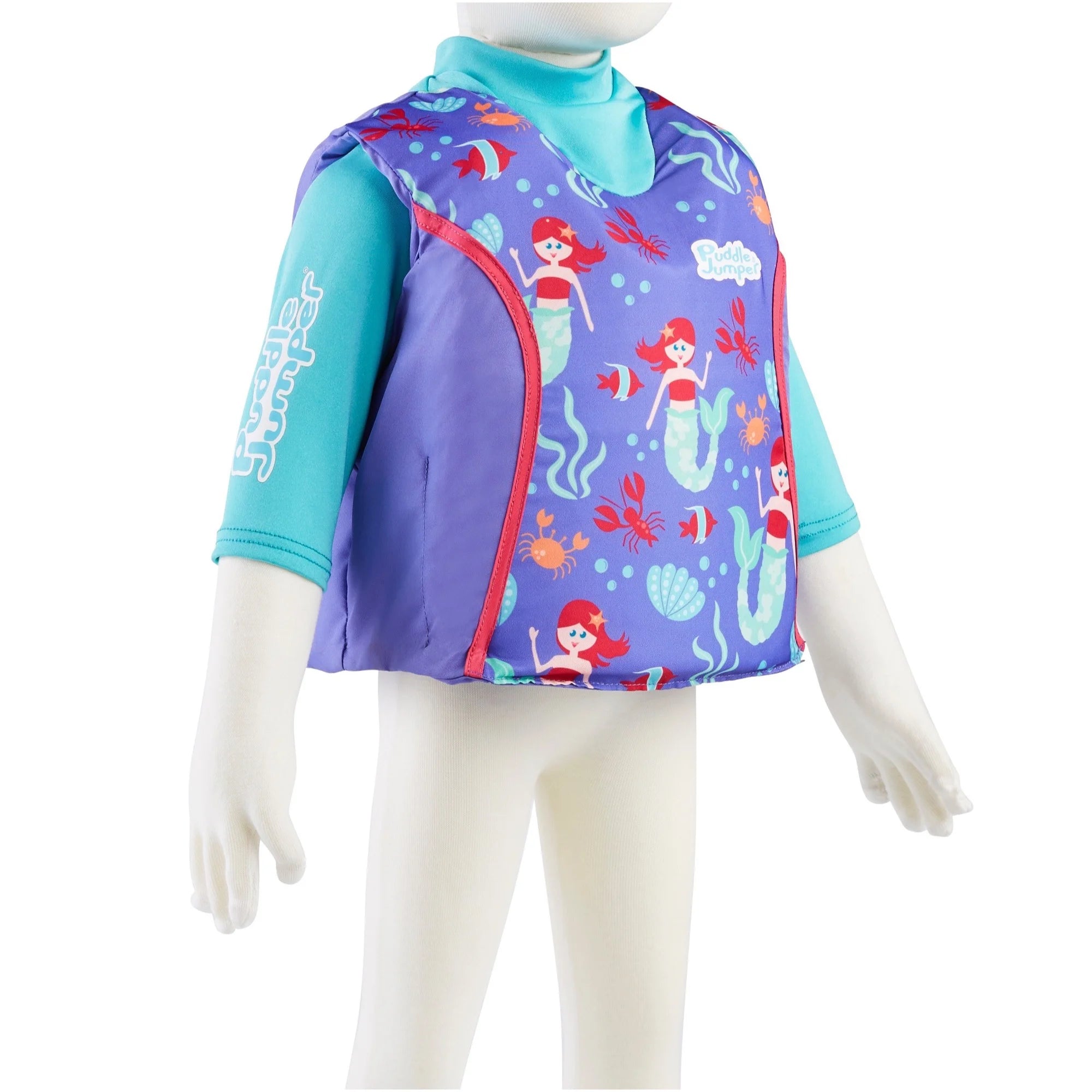 Mermaid 2-in-1 Life Vest with Rash Guard for Children 33-55 Pounds R6063