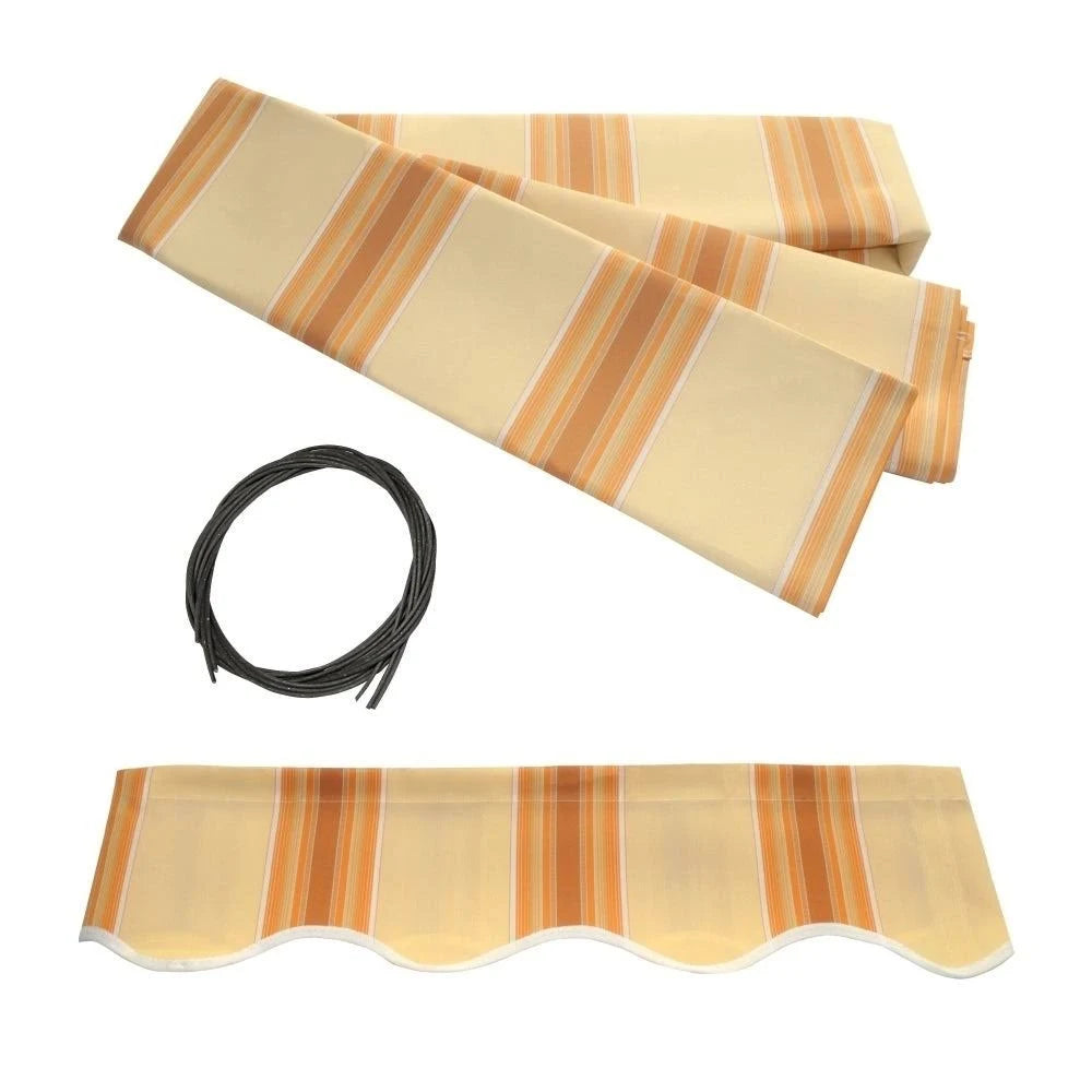 Motorized Retractable Patio Awning - 13 x 10 Feet - Multi-Striped Yellow J556