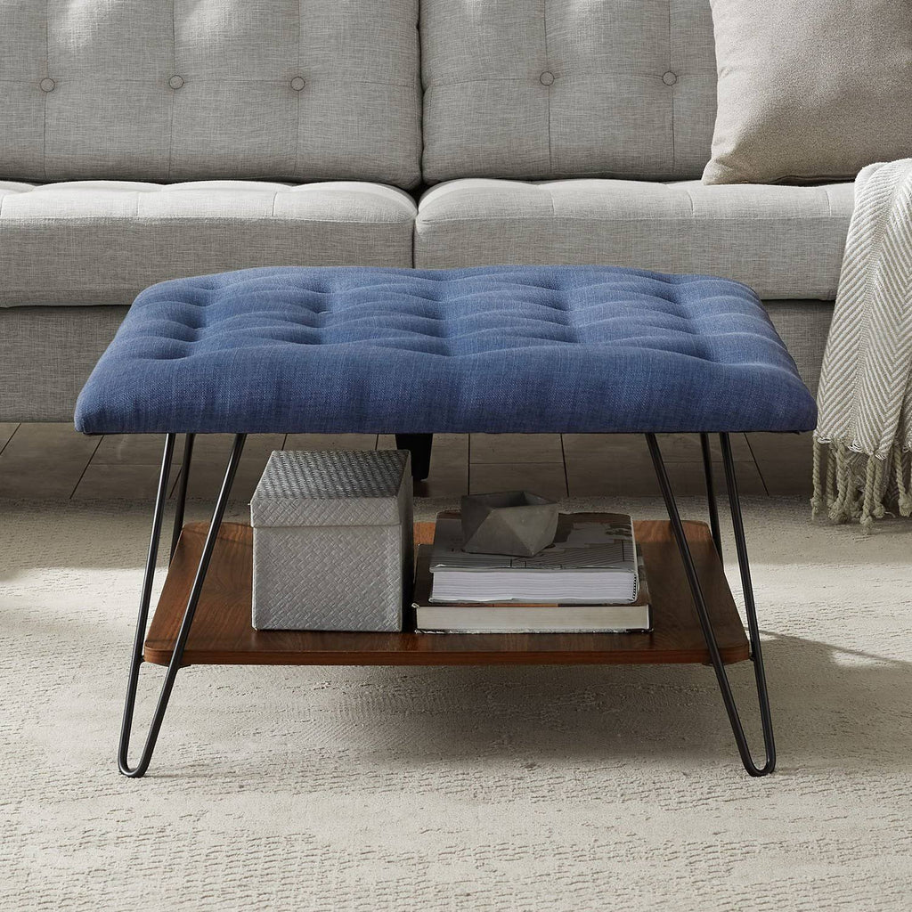 Grey Tufted Ottoman S10281