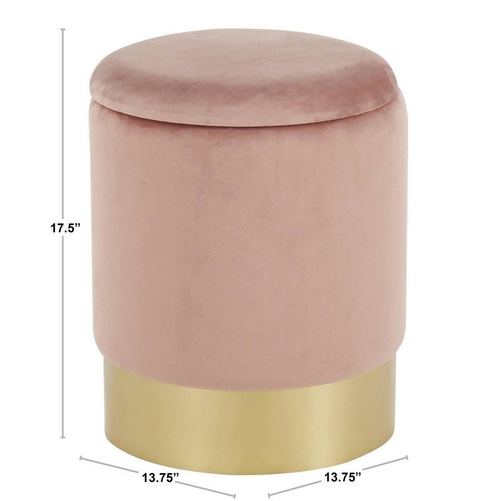 Green Velvet Nesting Ottoman Set with Gold Metal P93248
