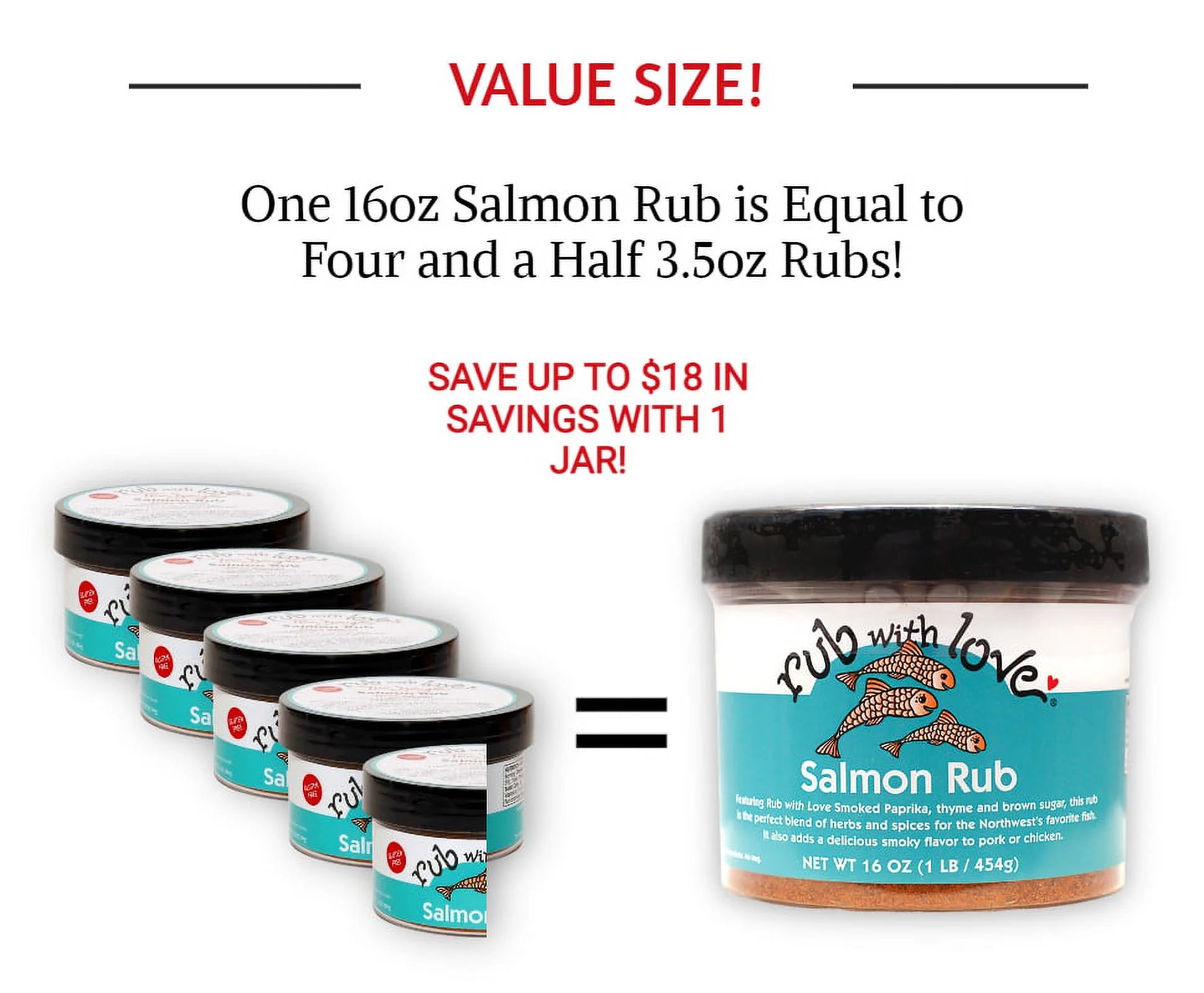 Salmon Rub and Seasoning Mix, 16 oz. H155463