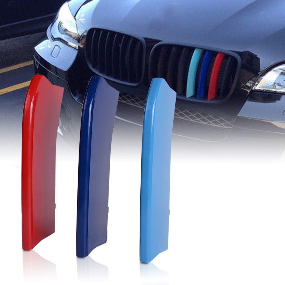 Pair Front Kidney Grille Glossy Black Double Line Dual Slat Fin Pack of 2 J431903