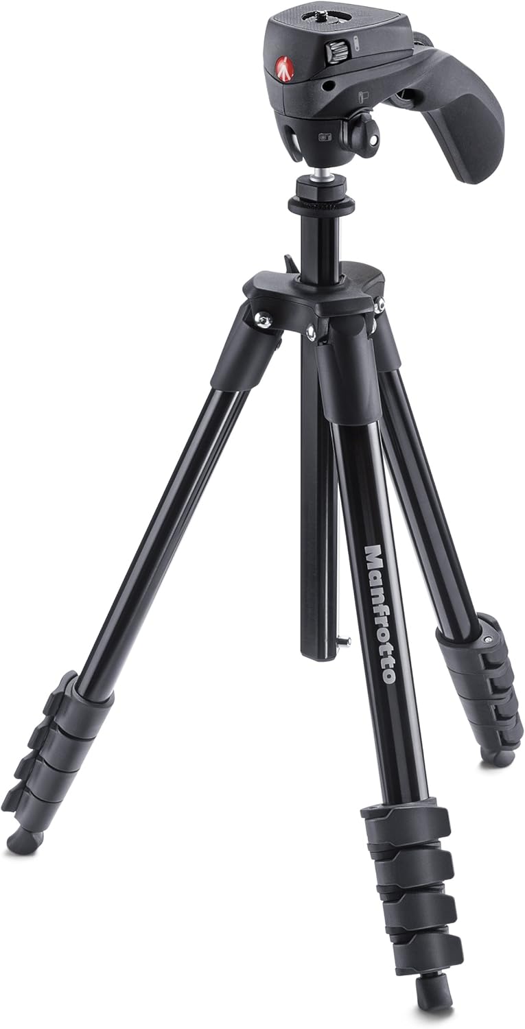 Compact Light Aluminum 4-Section Tripod Kit with Ball Head, Black, Pack of 2 F84678