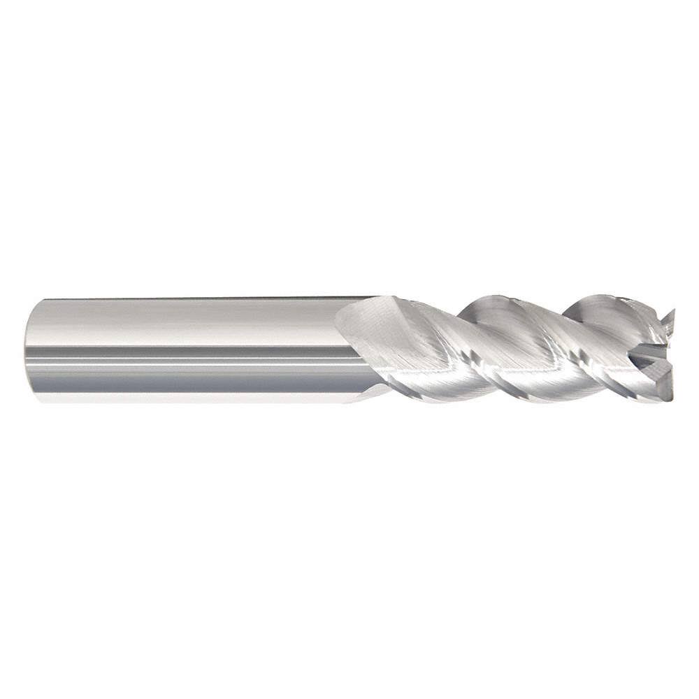 1x22 Corner Radius End Mill, 3 Flute, Solid Carbide, Uncoated A980