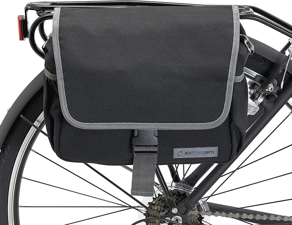 Black Waterproof Bicycle Pannier Bag with Shoulder Strap U53078