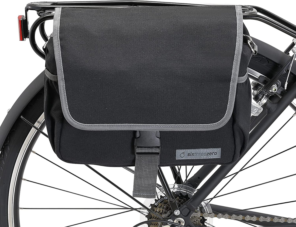 Black Waterproof Bicycle Pannier Bag with Shoulder Strap U53078