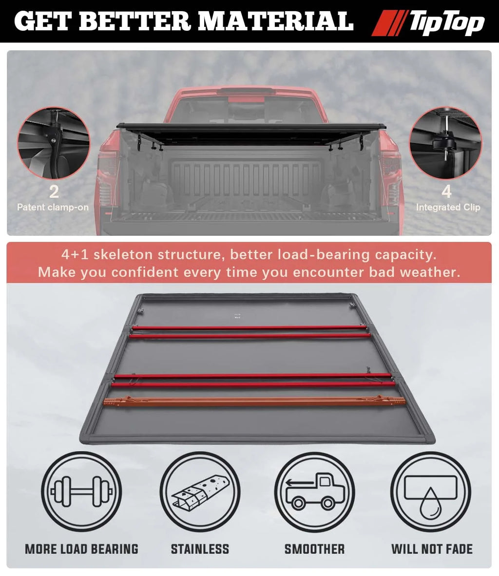 Soft Folding Tonneau Cover Truck Bed D36478