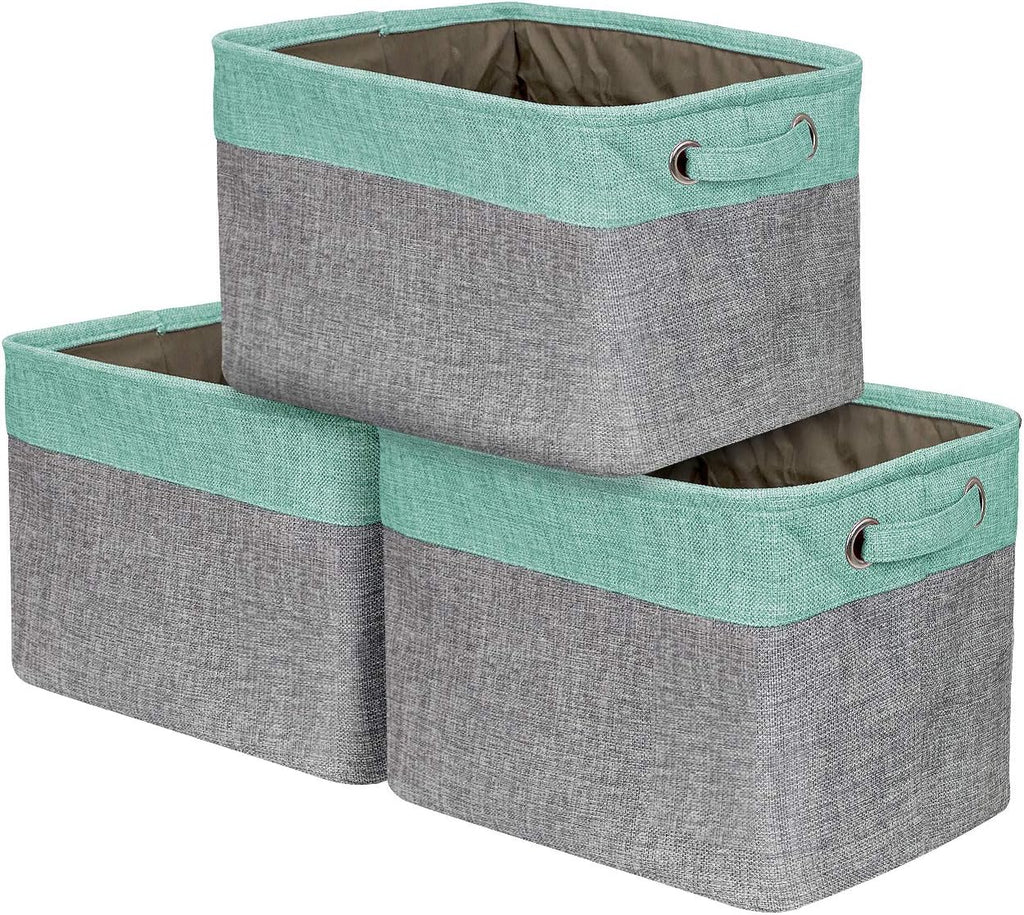 Large Rectangular Fabric Collapsible Basket Set 3-Pack with Carry Handles G30819