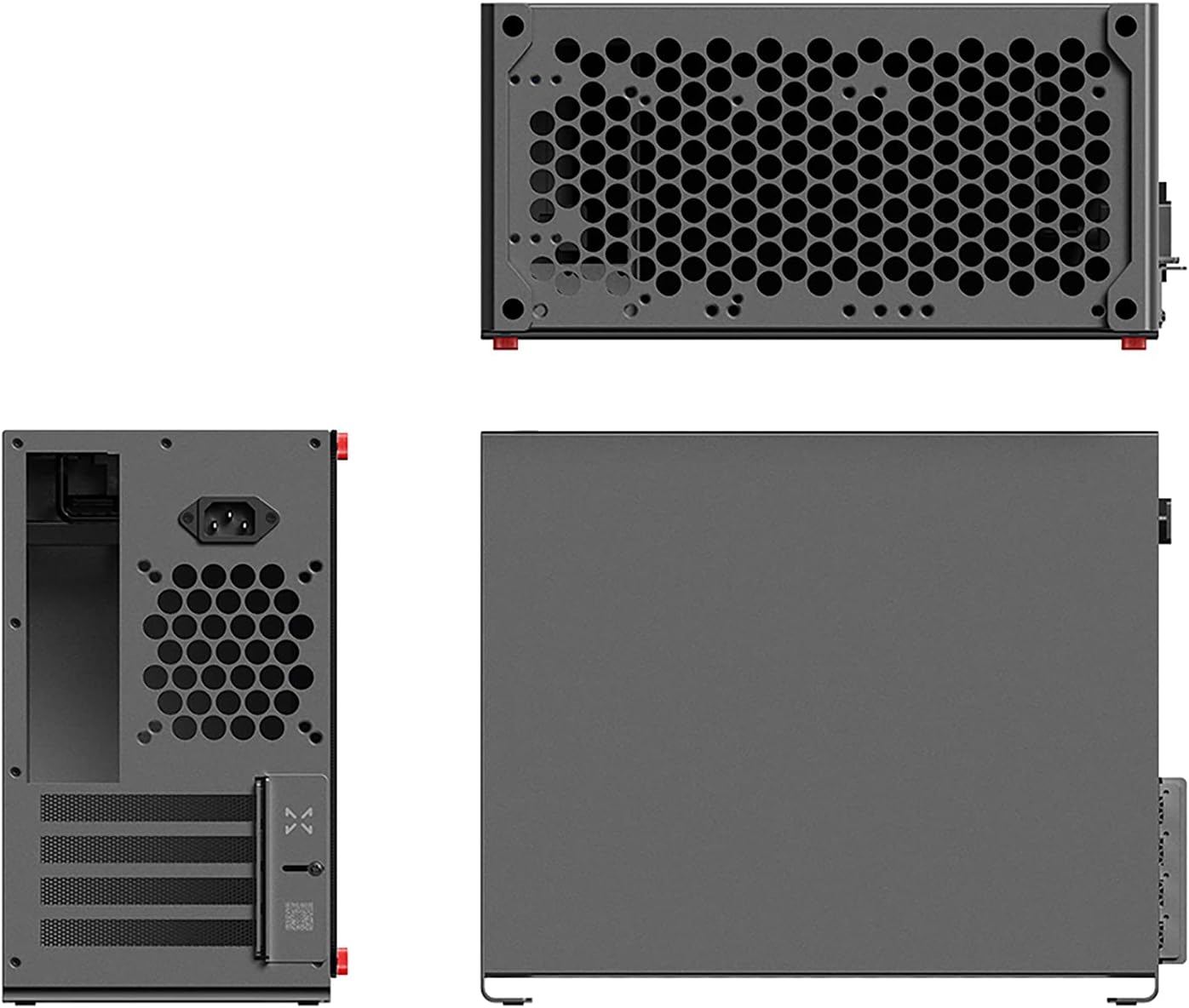 Dark Gray Aluminum Micro ATX Computer Case with Tempered Glass V4620