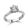 18K White Gold Plated Moissanite Solitaire Engagement Ring 925 Sterling Silver M859