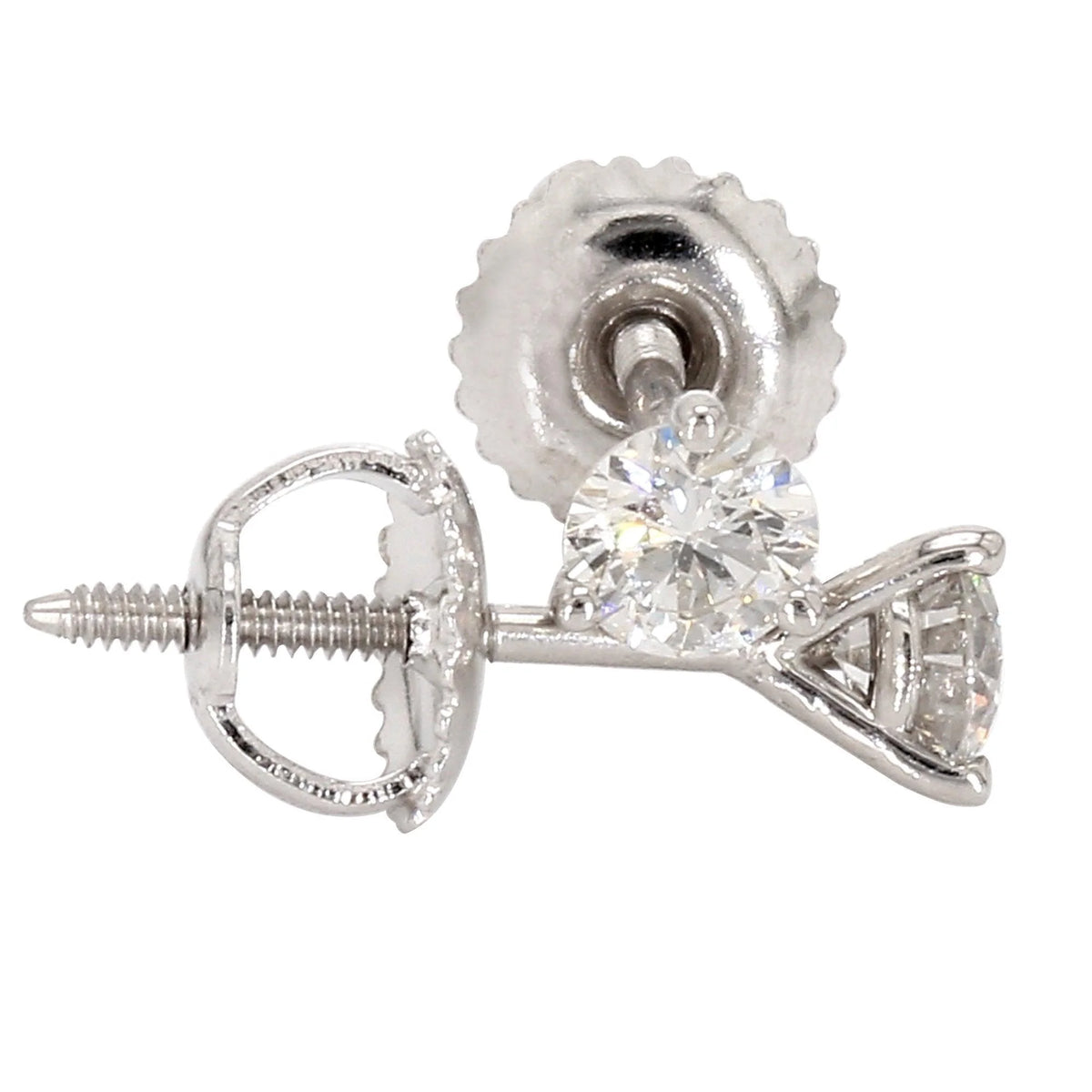 IGI Certified 1.00 Ct Lab Grown Diamond Martini Stud Earrings 14k White Gold L255