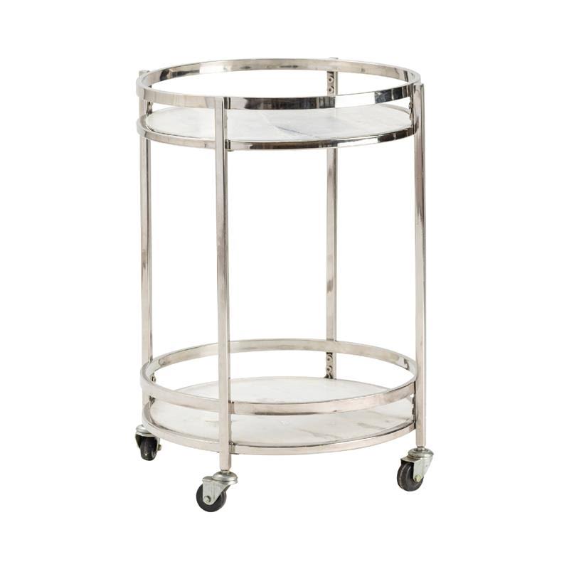 White Marble Bar Cart W2216
