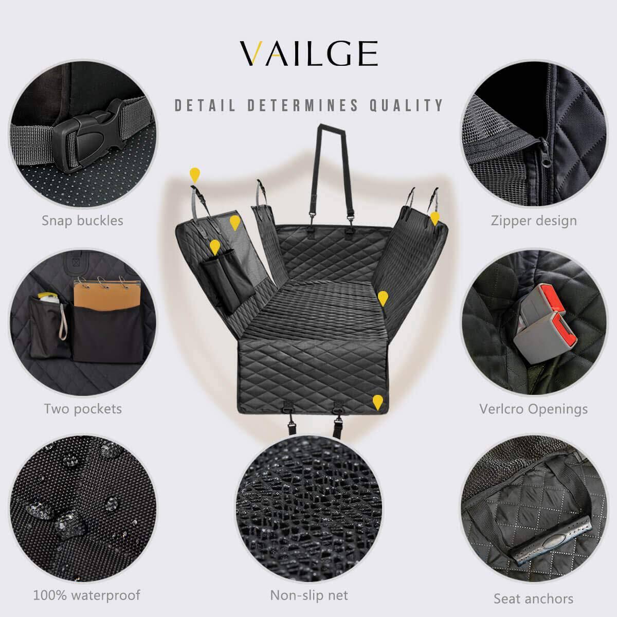 Waterproof Dog Car Seat Cover with Mesh Window P899768