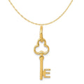 14K Yellow Gold Key Letter E Initial Pendant Charm With 10K Yellow Gold Rope Chain Necklace 18'' Y14943
