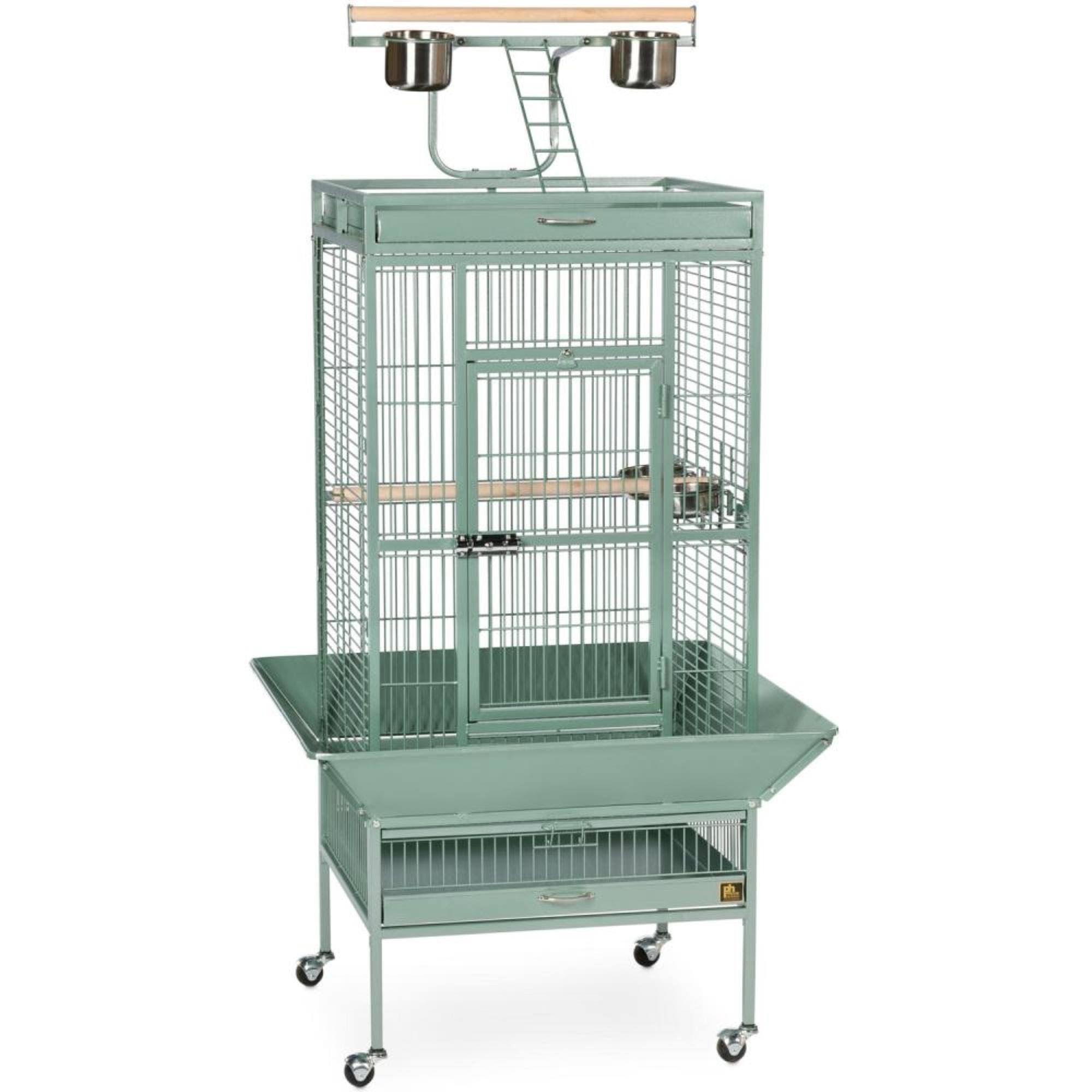 Sage Green Wrought Iron Bird Cage X8464