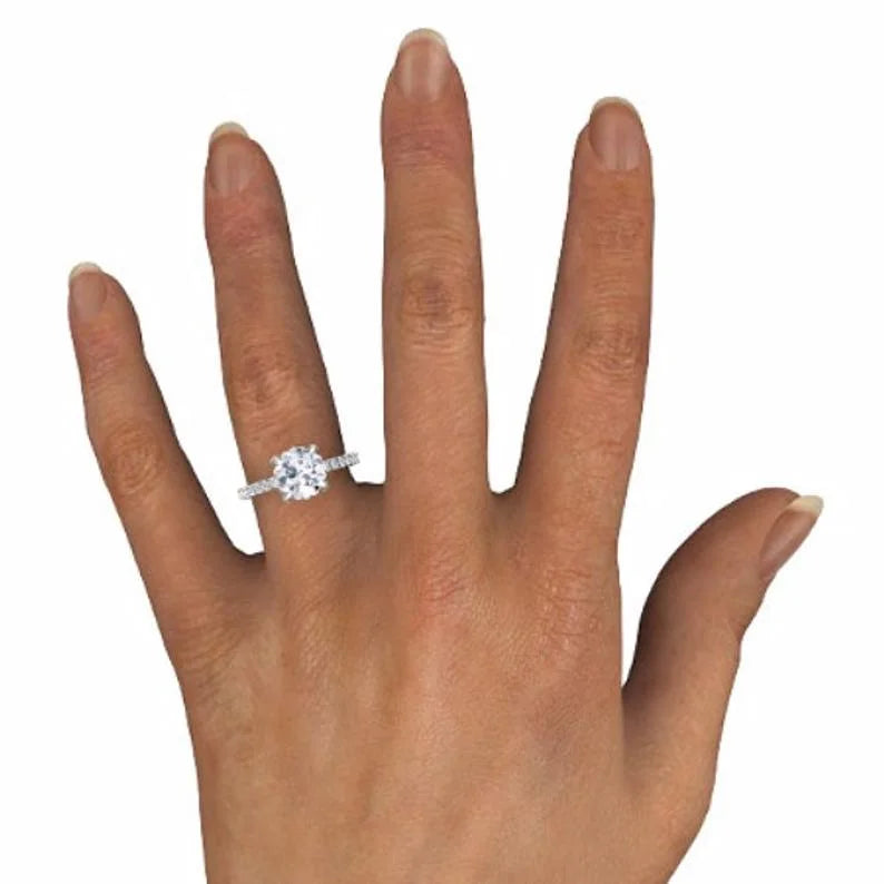 2.42 Ct Solitaire Round Cut Diamond Ring Solid 950 Platinum S860799