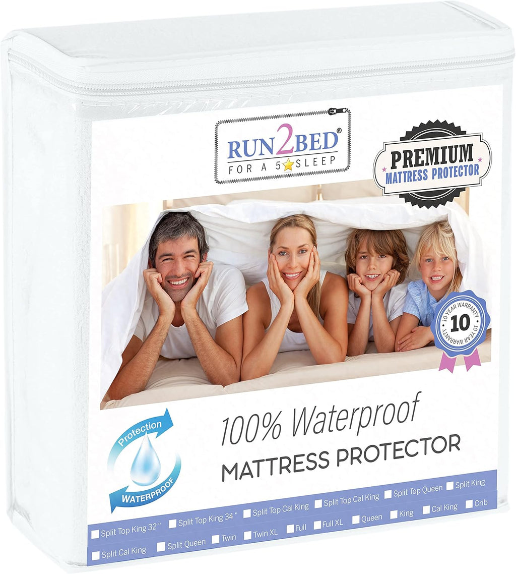 Split California King Waterproof Turkish Cotton Mattress Protector Z3858