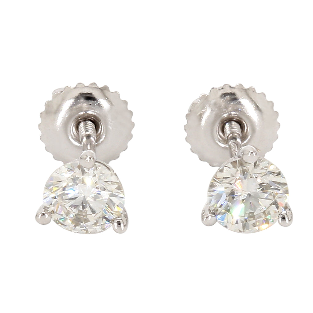 IGI Certified 1.00 Ct Lab Grown Diamond Martini Stud Earrings 14k White Gold L255