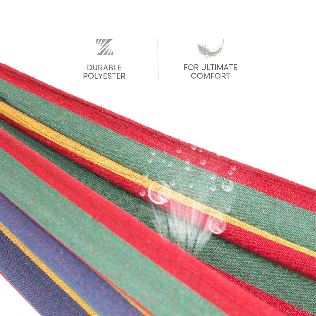 Red Double Hammock with Steel Stand and Carry Bag Z207916