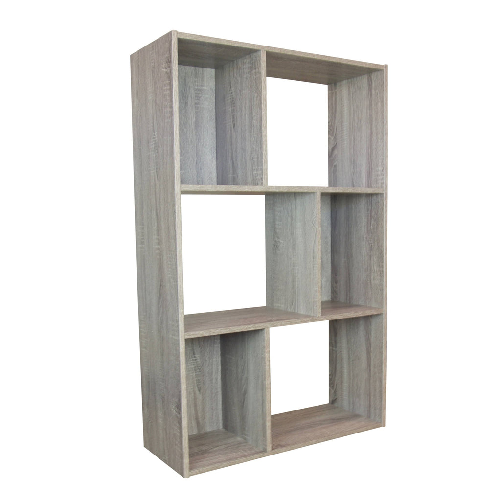 4 Tier Asymmetric Bookcase Console Driftwood K5661