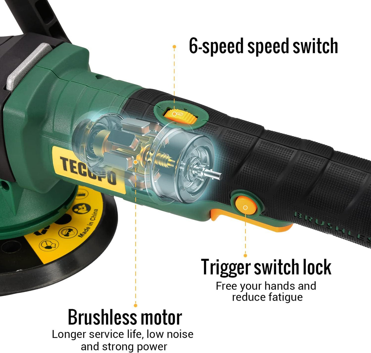 Cordless Brushless 6-Inch Dual Action Random Orbit Polisher with 4.0Ah Battery G169
