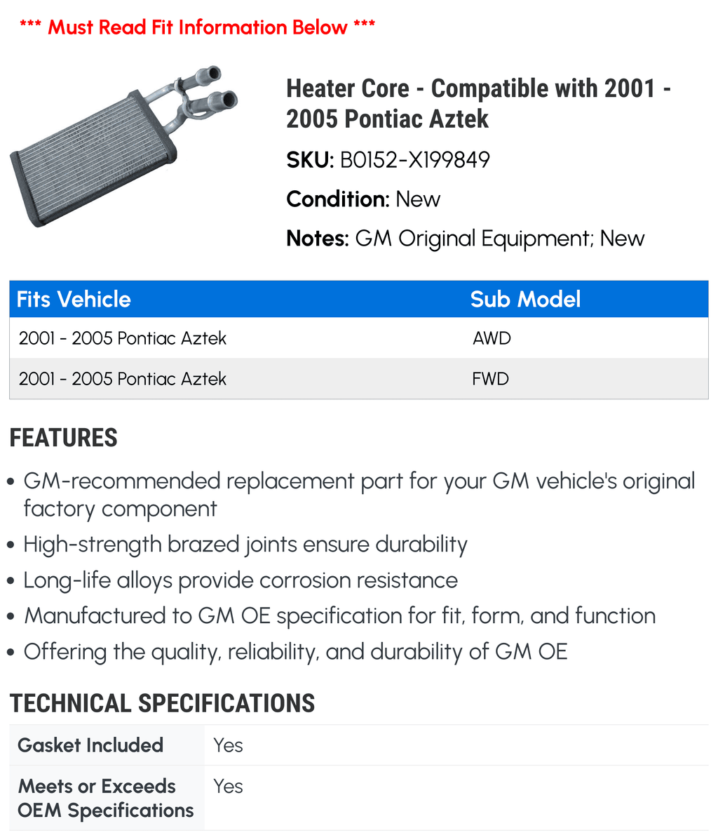 Heater Core A7770