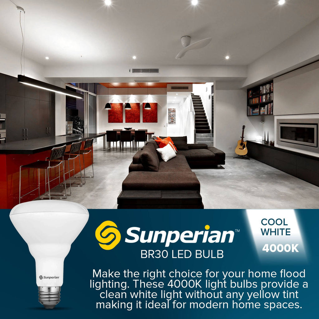 12 Pack BR30 LED Bulb 8.5W 4000K Cool White 800lm Dimmable Flood Light Bulbs X52030
