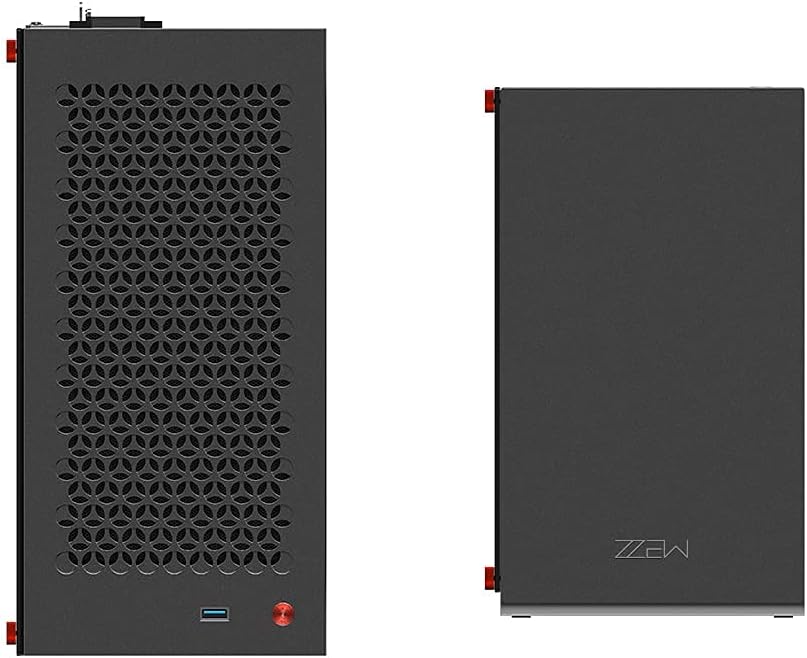 Dark Gray Aluminum Micro ATX Computer Case with Tempered Glass V4620