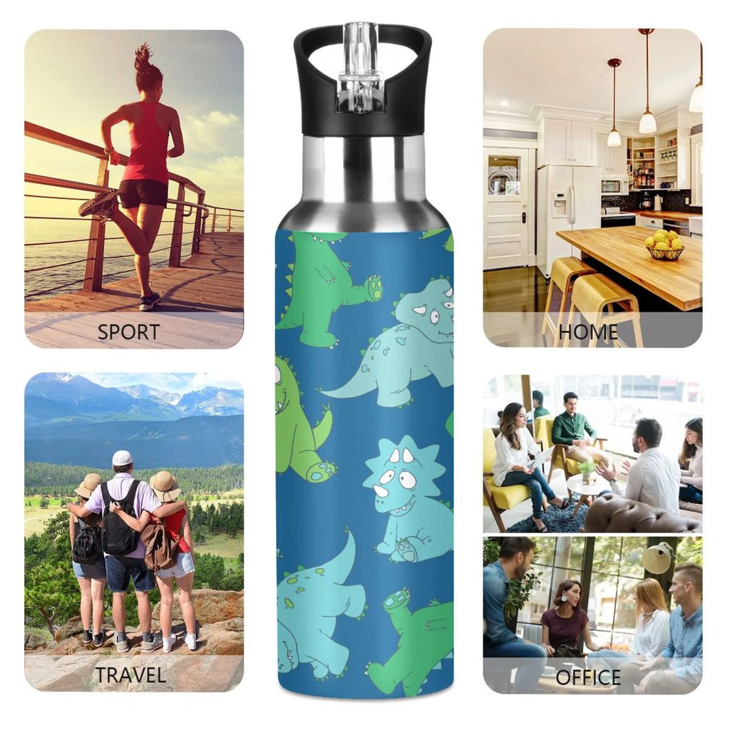20 OZ Stainless Steel Vacuum Insulated Water Bottle with Straw Lid A471787