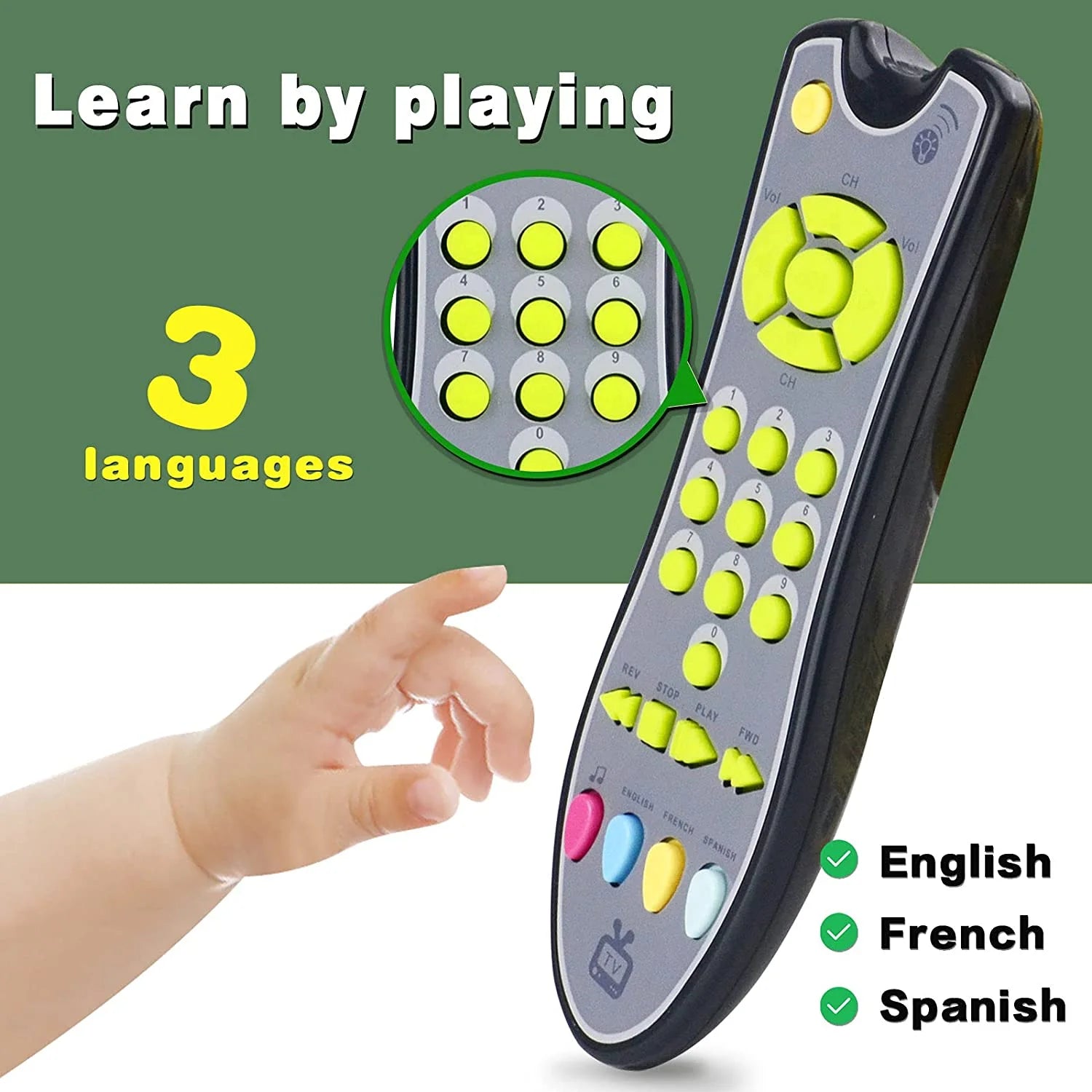 Gray TV Remote Control Toy with Light and Sound K806047