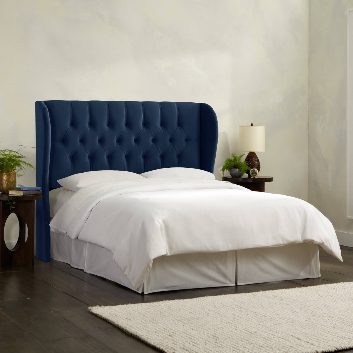 California King Tufted Wingback Headboard Velvet G3001