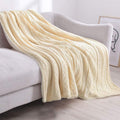 Cable Knit Sherpa Throw Blanket 50x63 Inch X319