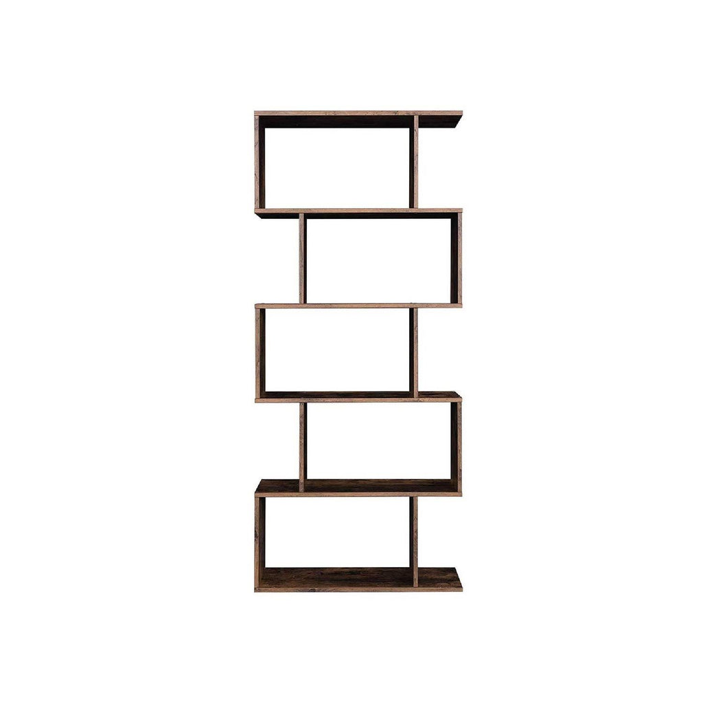 Rustic Brown 5 Tier Wooden Bookcase Q8128