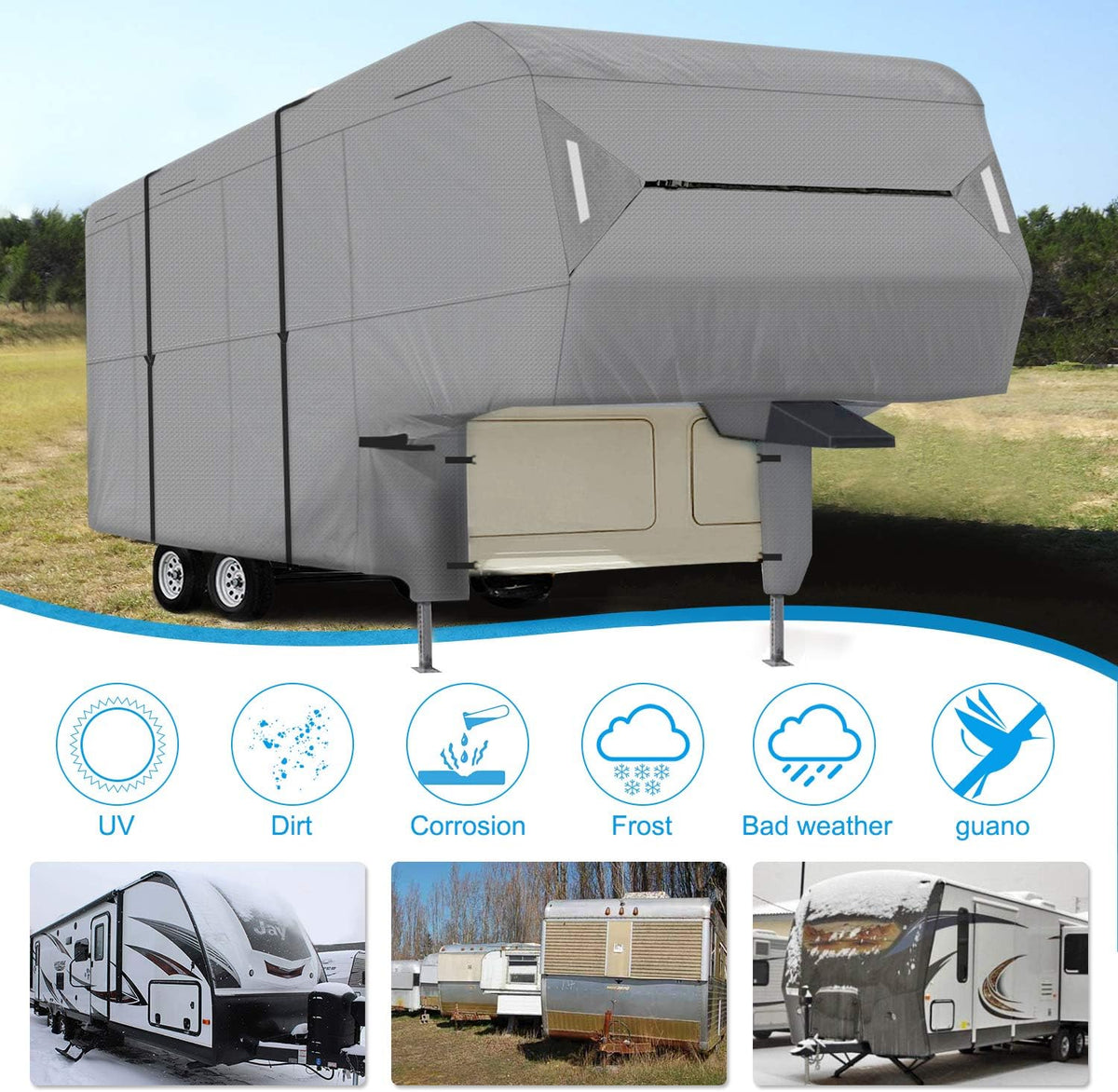 5th Wheel RV Cover Waterproof Ripstop (37'-41') P9358