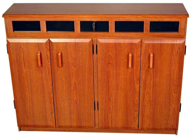 Top Load Media Cabinet Oak/Black V47010