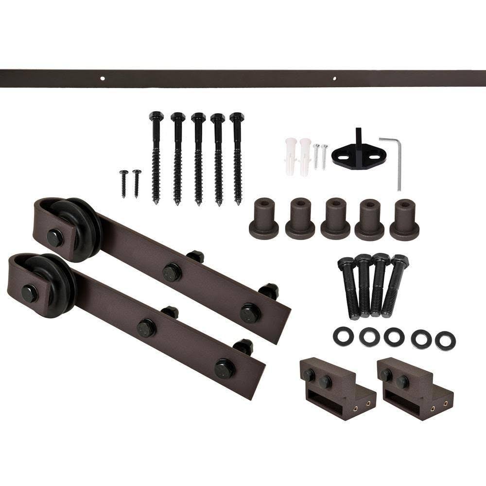 Colonial Maple Stained Pine Wood Interior Sliding Barn Door with Hardware Kit T71253