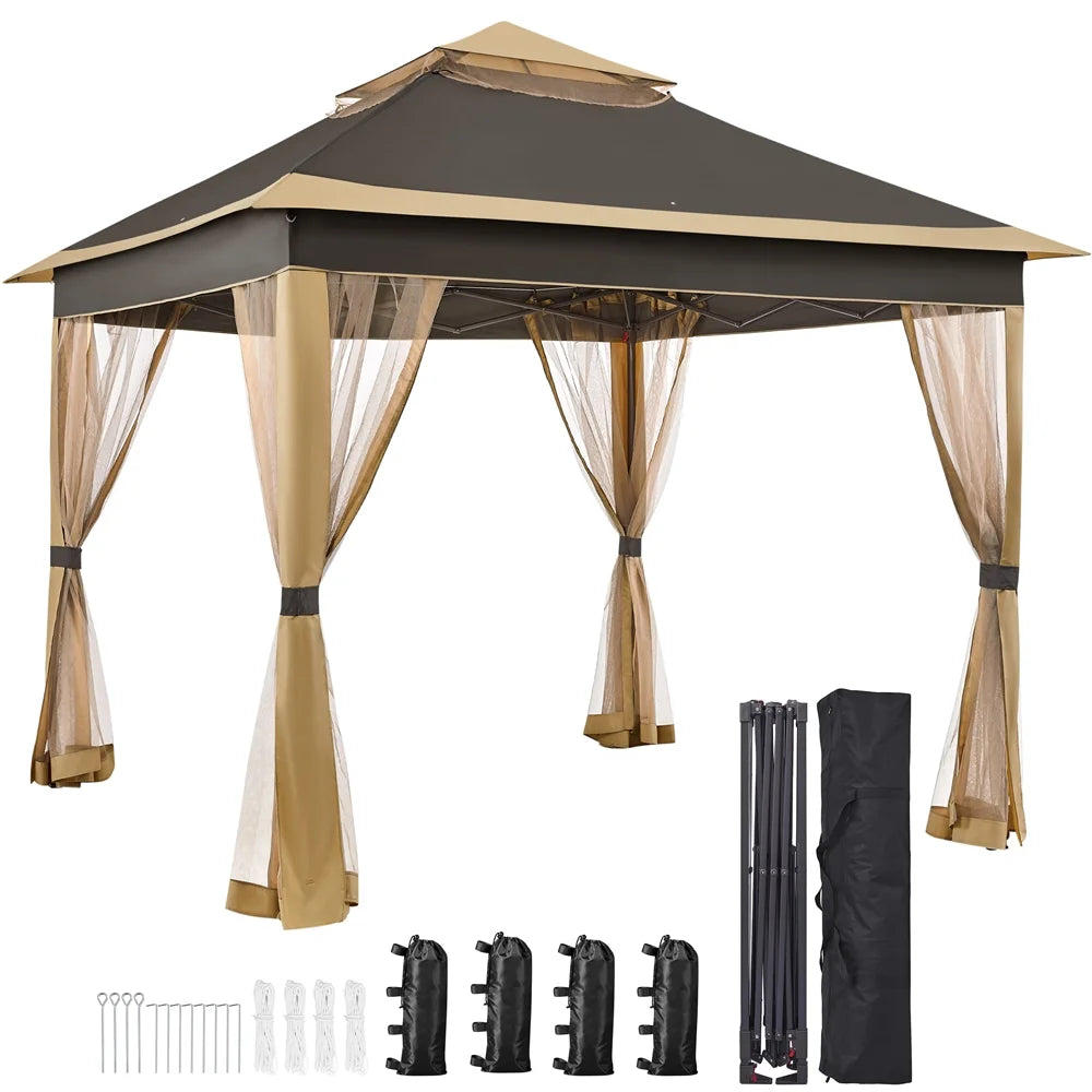 11x11 FT Pop-Up Gazebo with 4 Mesh Sidewalls W584