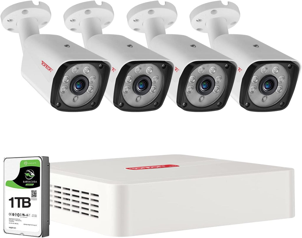 5MP Lite 8 Channel Security Camera System with 1TB HDD and 4PCS 2.0MP Weatherproof CCTV Bullet Cameras B511356