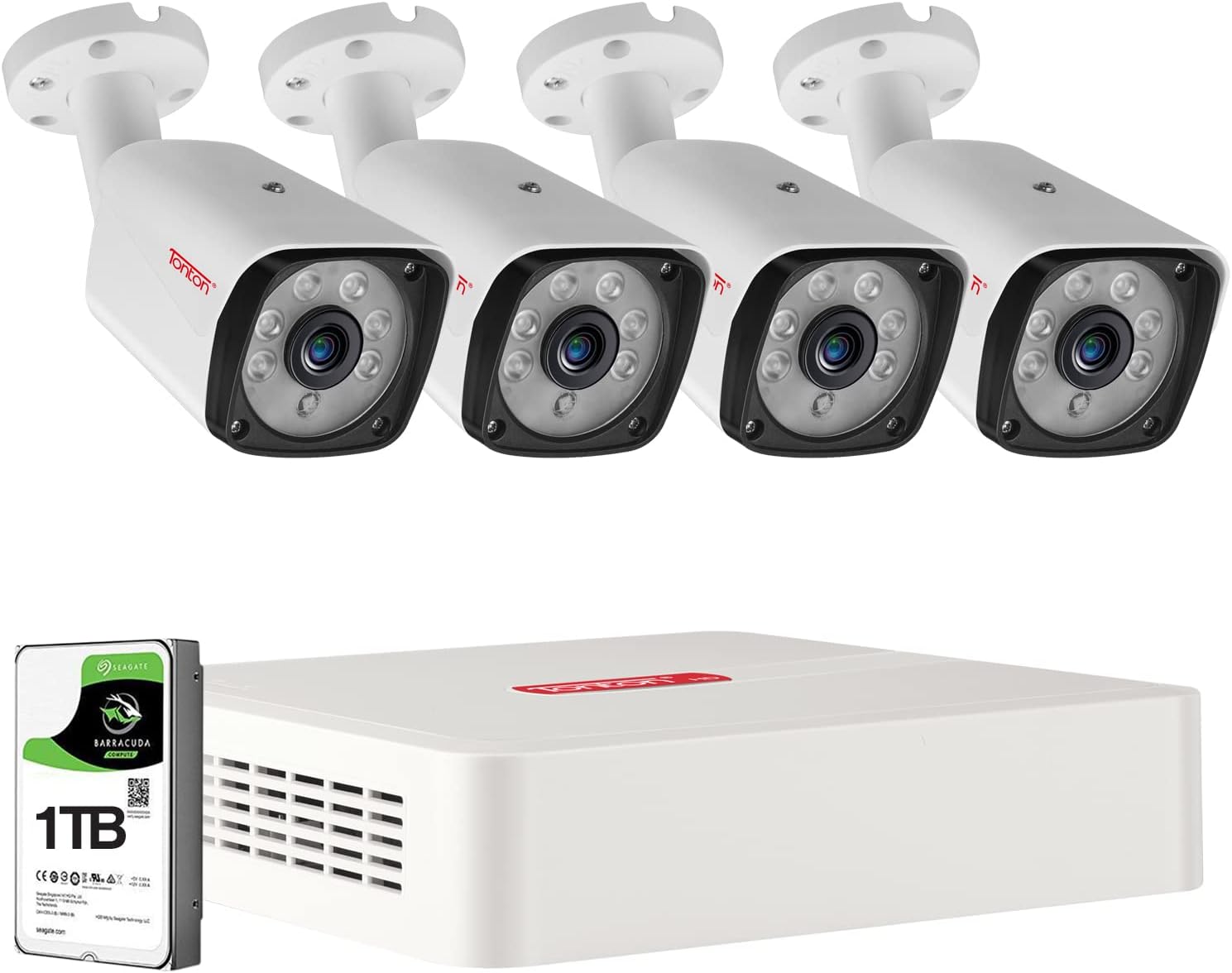 5MP Lite 8 Channel Security Camera System with 1TB HDD and 4PCS 2.0MP Weatherproof CCTV Bullet Cameras B511356