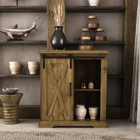 Farmhouse Accent Cabinet Buffet Rustic Wood E378