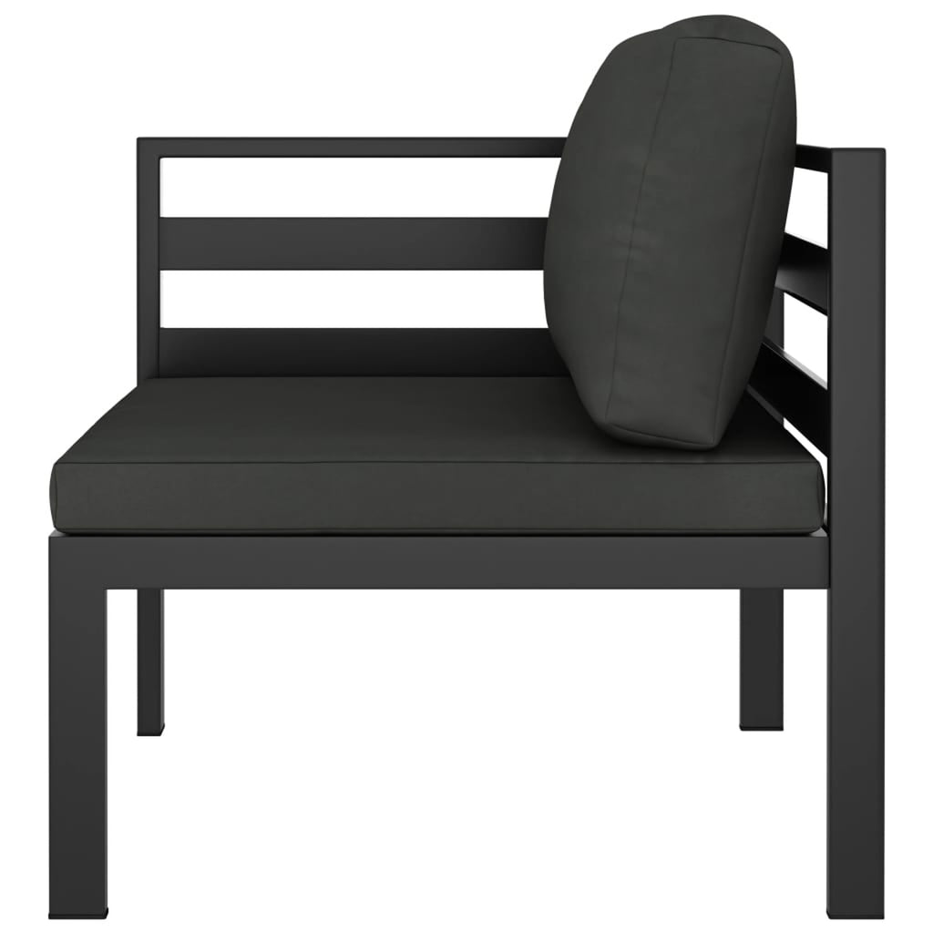 Anthracite Aluminum Sectional Corner Sofa with Cushions R512