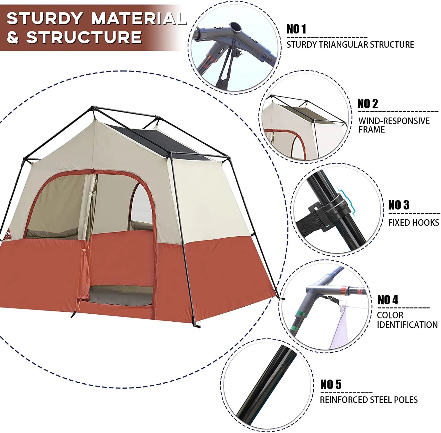 6 Person Cabin Tent with Carry Bag E7195