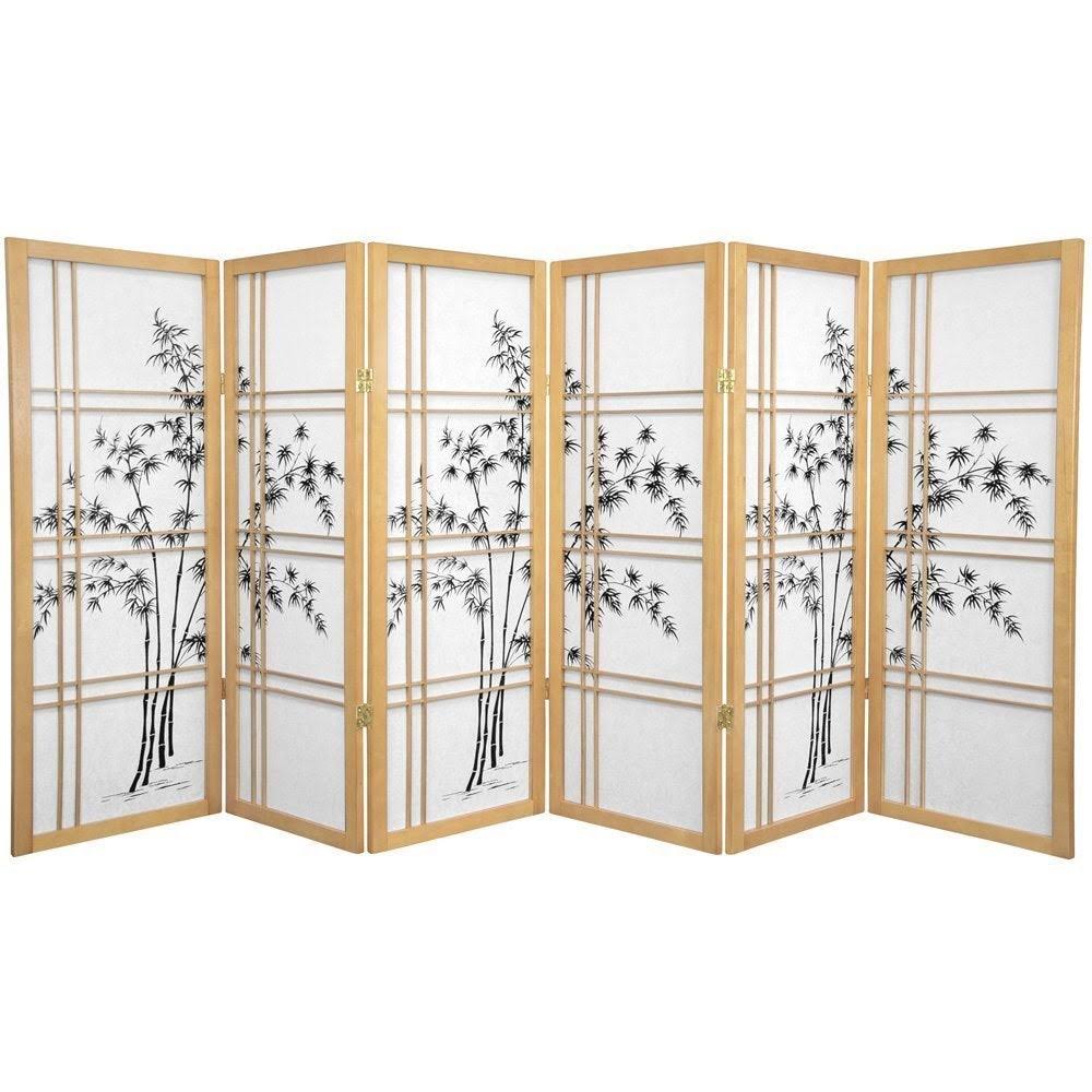 4 ft. Tall Bamboo Shoji Screen - 4 Panel - Black L47474