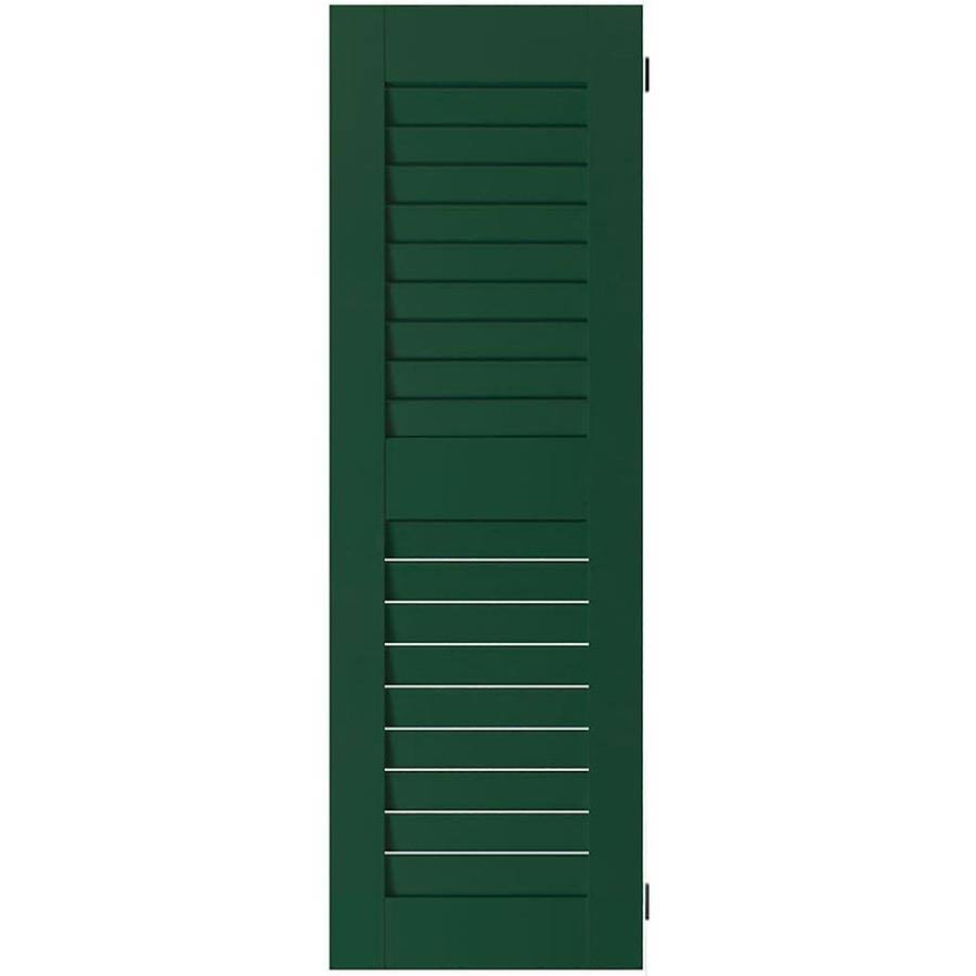 18 in. x 63 in. Exterior Real Wood Louvered Shutters Pair J739157